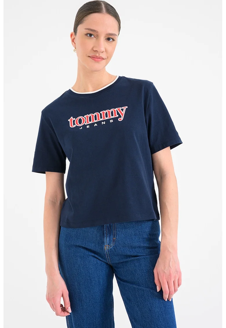 Tricou cu imprimeu logo, Bleumarin