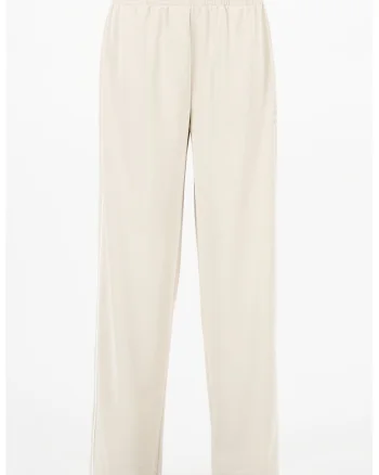Pantaloni drepti de trening cu logo, Maro nisip