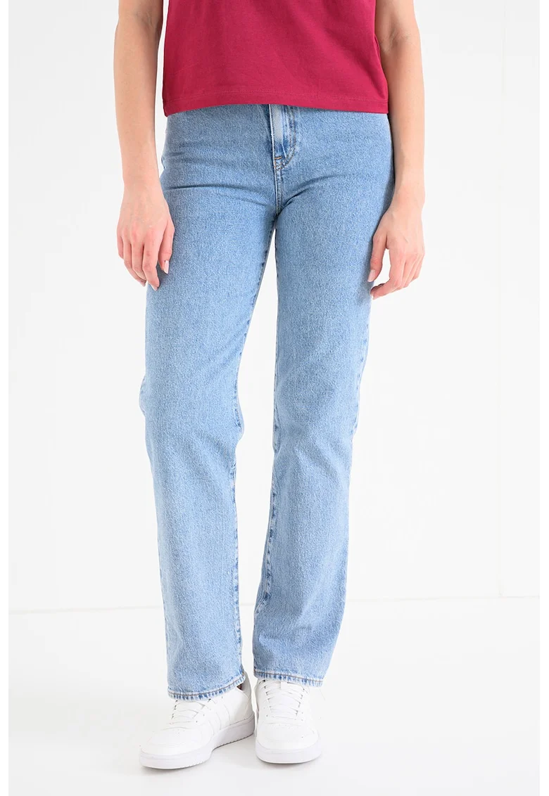 Blugi drepti slim fit Kira, Albastru deschis melange