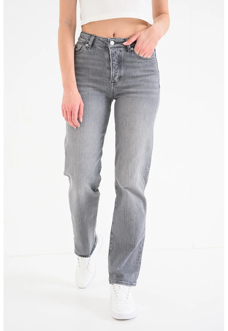 Blugi drepti slim fit Kira, Gri melange