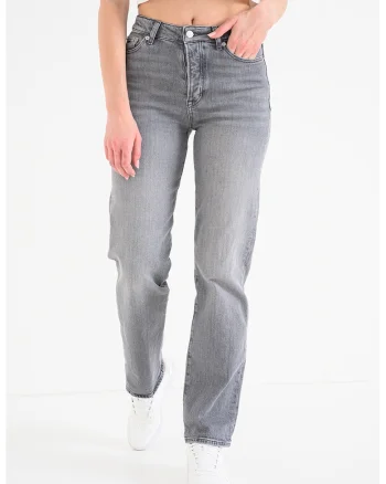 Blugi drepti slim fit Kira, Gri melange