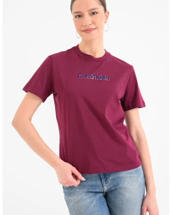 Tricou de bumbac cu imprimeu, Visiniu