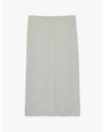 Fusta slim fit dreapta, Gri melange