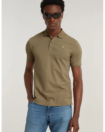 Tricou polo slim fit din material pique Dunda, Maro inchis