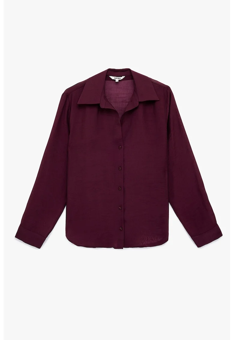 Camasa regular-fit cu model uni, Visiniu
