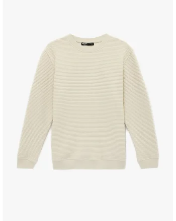Bluza regular fit de trening cu striatii, Crem