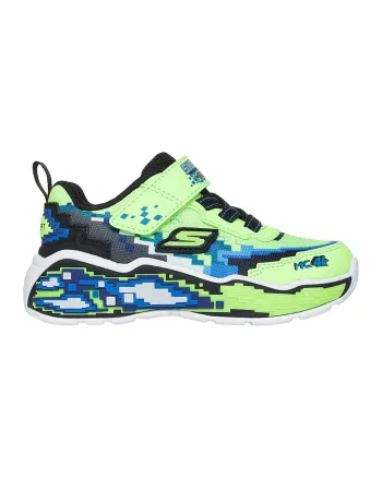Pantofi sport Mega Scene cu velcro, Gri/Verde lime/Albastru