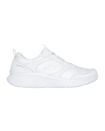 Pantofi sport uni de piele ecologica, Alb