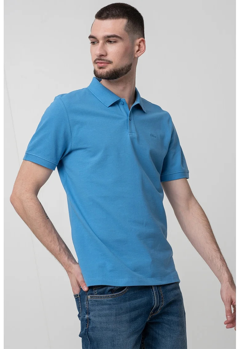 Tricou polo cu model uni, Albastru azur, Albastru azur