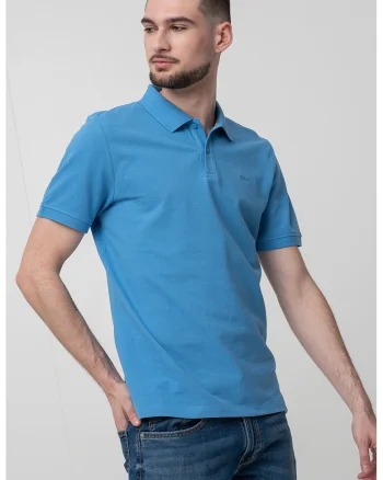 Tricou polo cu model uni, Albastru azur, Albastru azur