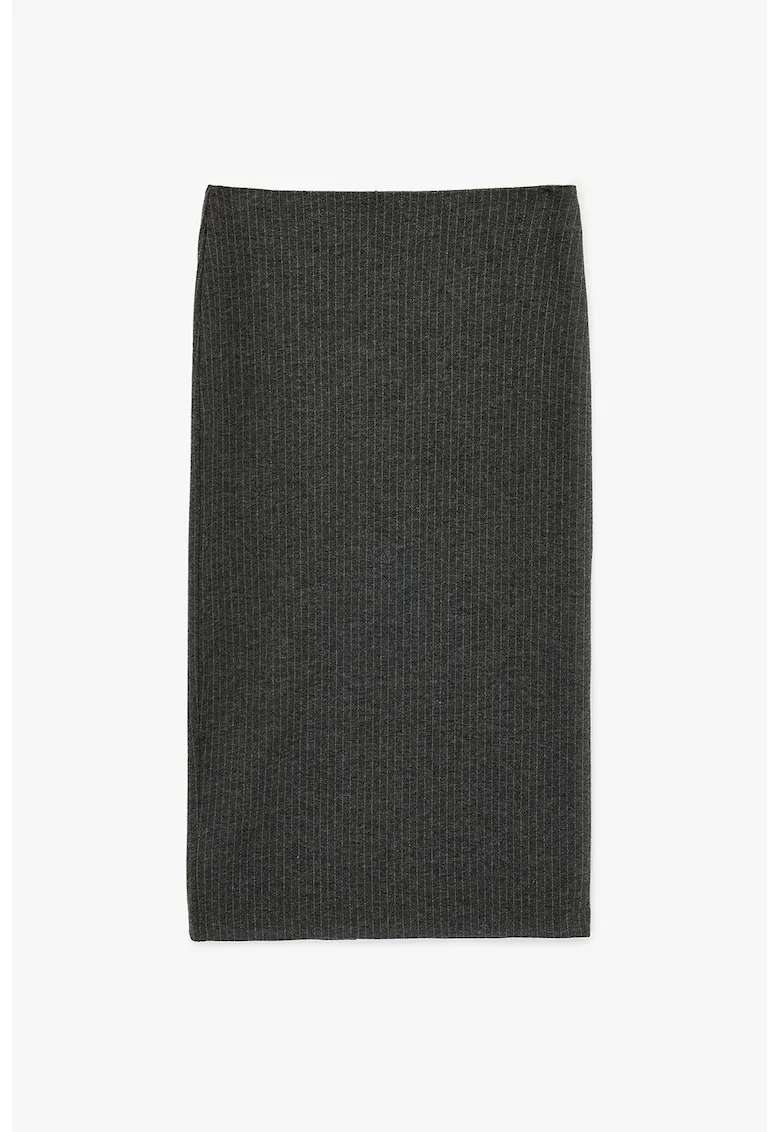 Fusta slim fit cu dungi, Gri inchis