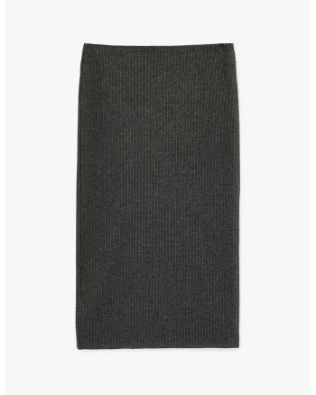 Fusta slim fit cu dungi, Gri inchis