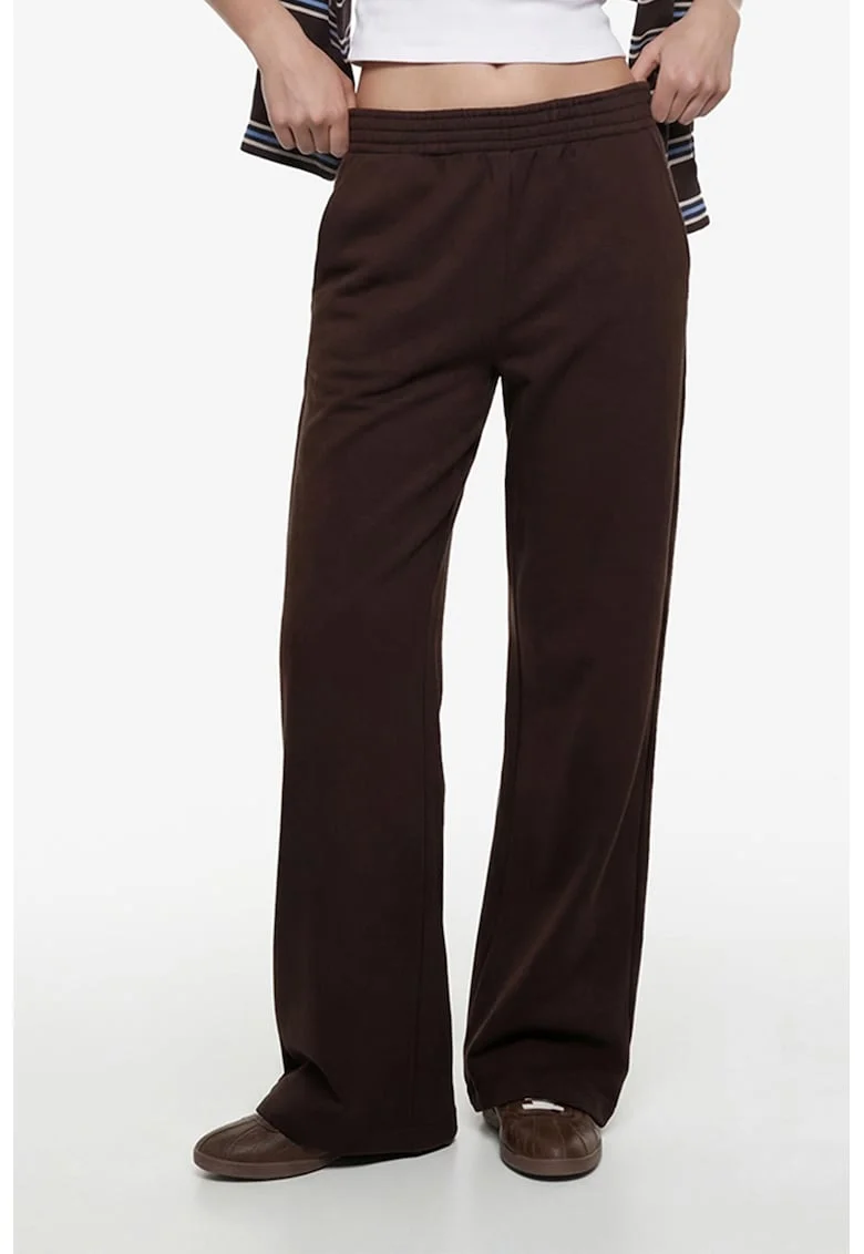 Pantaloni relaxed fit din amestec de bumbac, Maro inchis