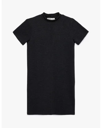 Rochie elastica cu guler scurt, Negru