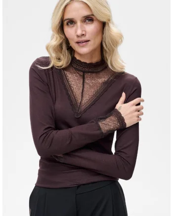 Bluza cu insertii de dantela Oyana
