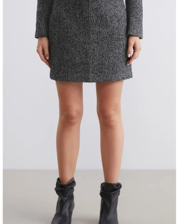 Fusta mini cu model uni, Gri inchis