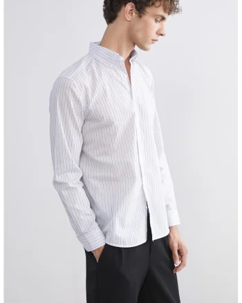 Camasa slim-fit cu dungi, Alb