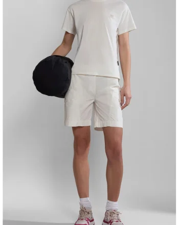 Pantaloni scurti de bumbac Narin, Alb