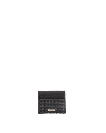 Portcart texturat din piele Solaro Chic, Negru