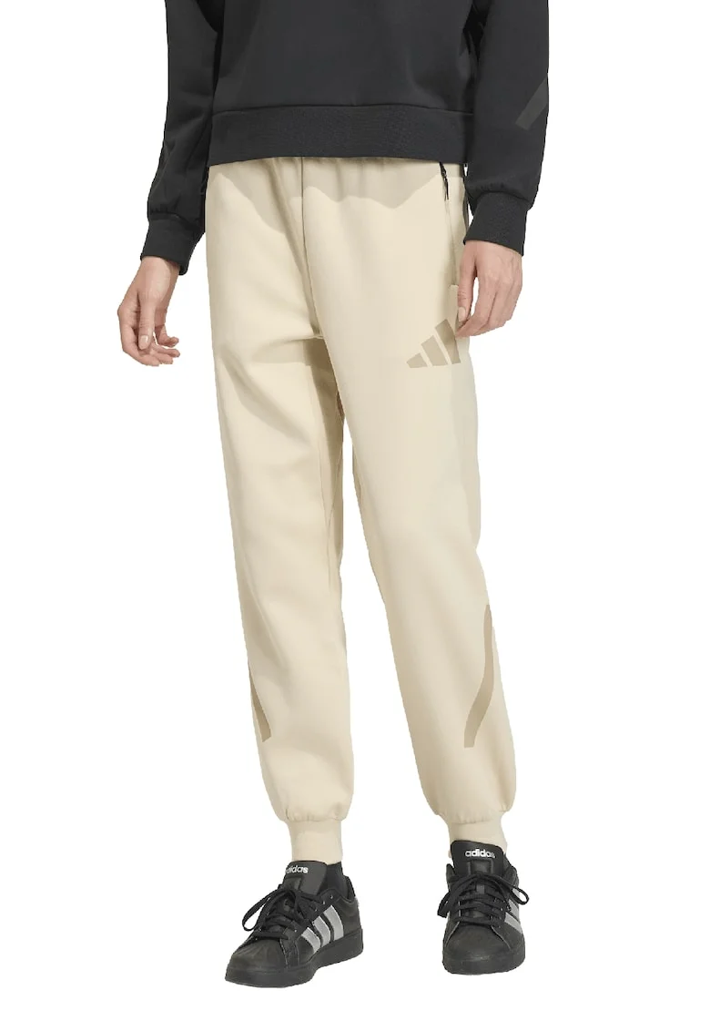 Pantaloni de trening cu buzunare cu fermoar Z.N.E., Bej deschis