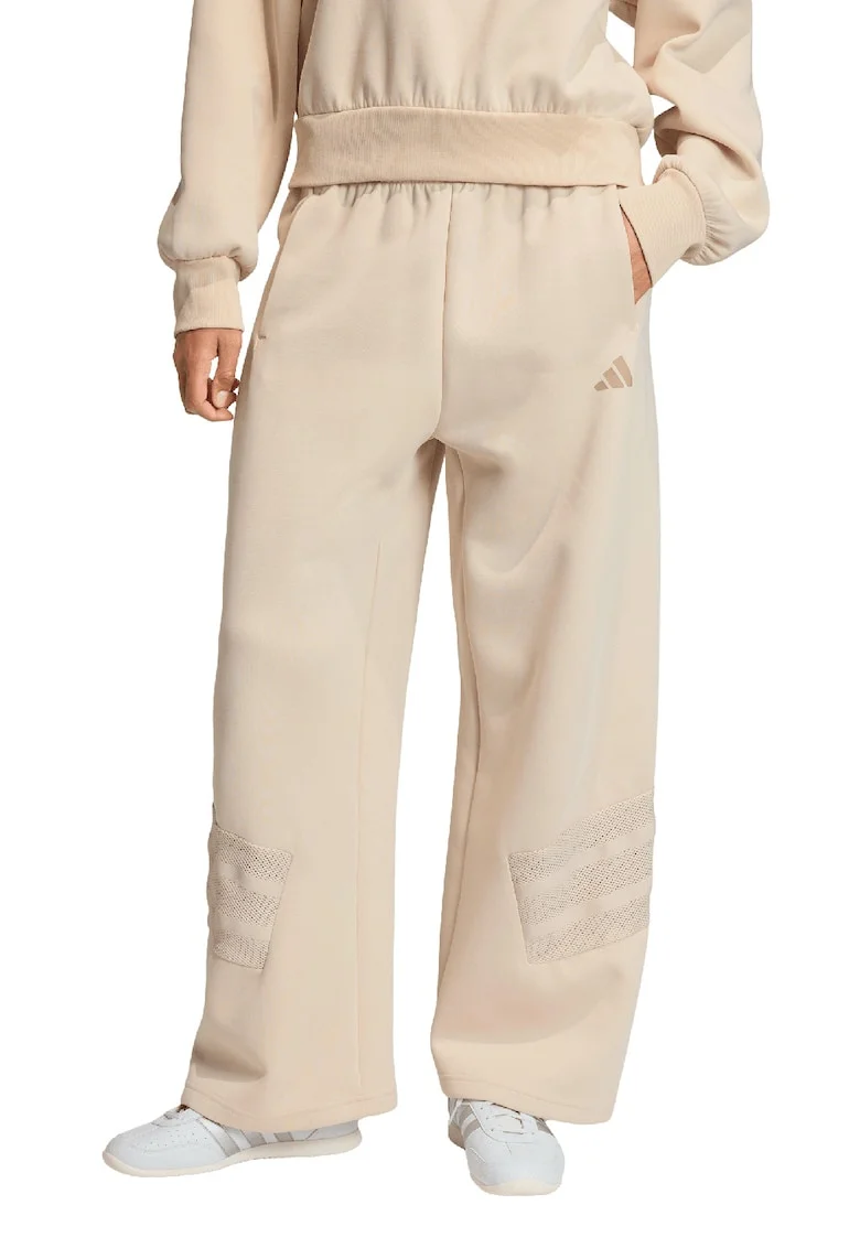 Pantaloni de trening cu croiala ampla si talie elastica, Maro nisip