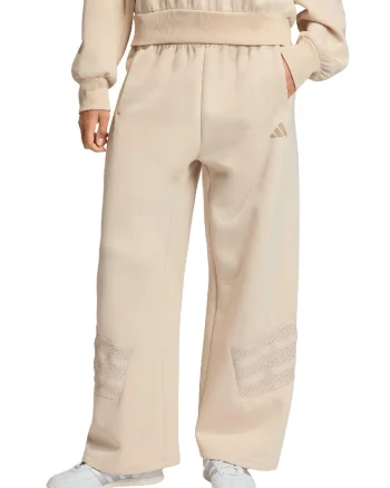 Pantaloni de trening cu croiala ampla si talie elastica, Maro nisip