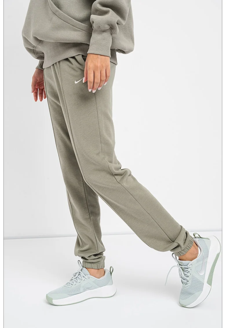 Pantaloni de trening din amestec de bumbac cu buzunzare laterale, Verde sparanghel