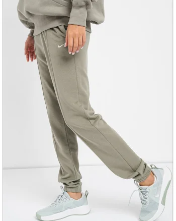 Pantaloni de trening din amestec de bumbac cu buzunzare laterale, Verde sparanghel
