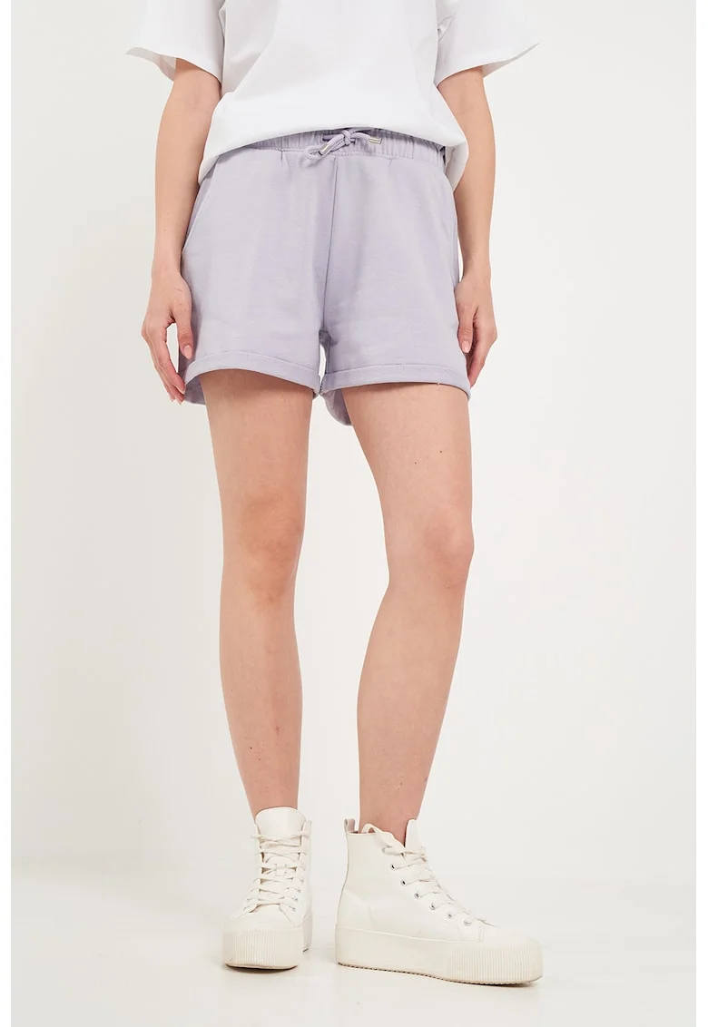Pantaloni scurti de trening cu buzunare oblice, Lila pal
