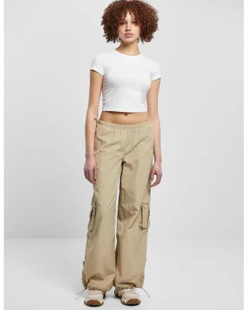 Pantaloni cargo cu talie medie, Maro camel