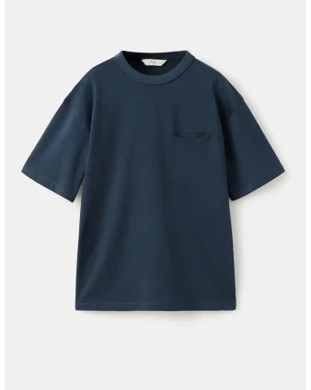 Tricou din bumbac cu model uni, Bleumarin