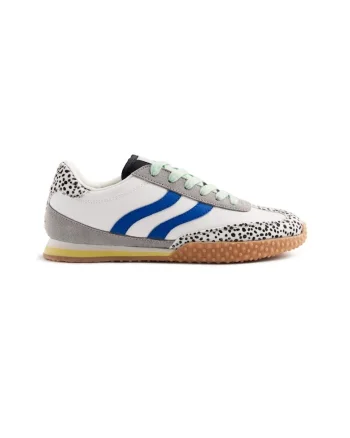 Pantofi sport din piele cu detalii cu model animal print Bislig, Alb