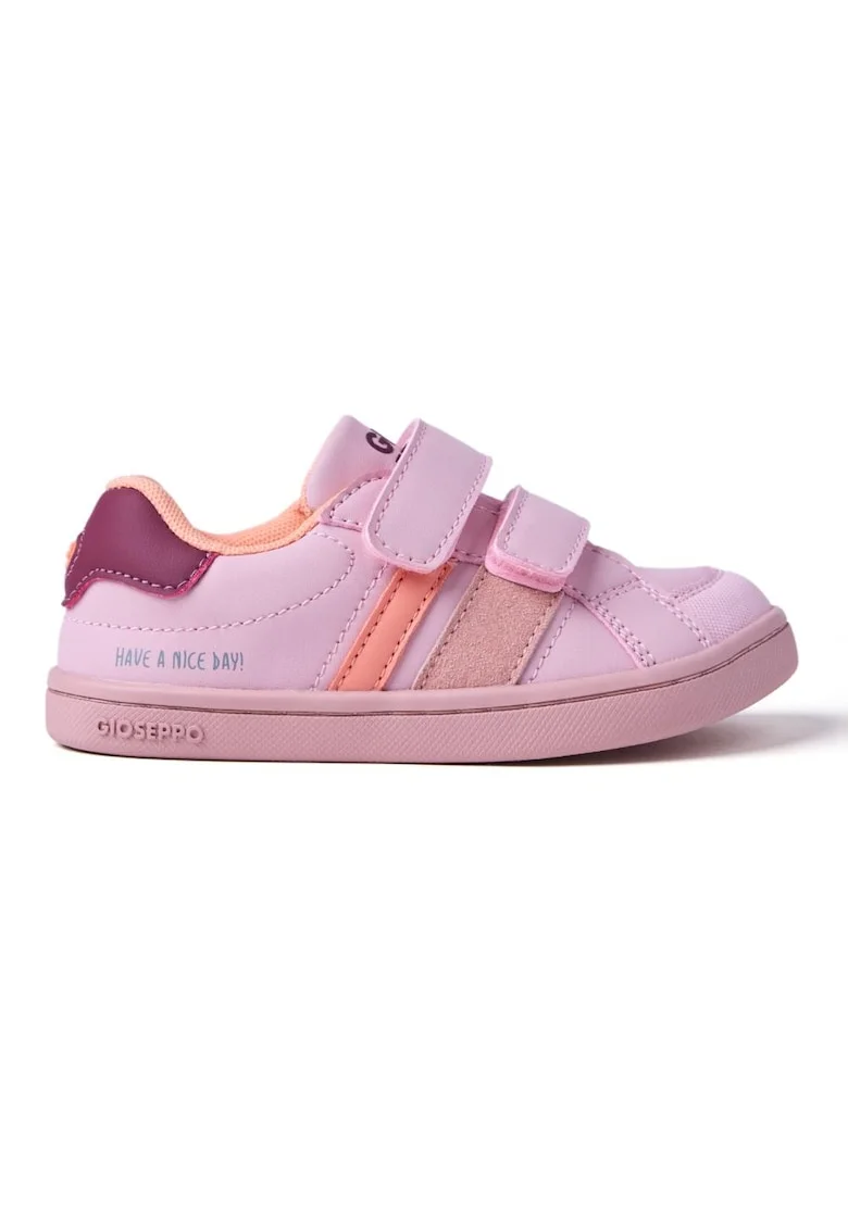 Pantofi sport piele ecologica cu velcro Edet, Coral, Coral