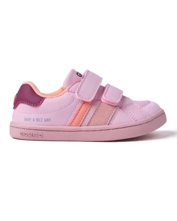 Pantofi sport piele ecologica cu velcro Edet, Coral, Coral