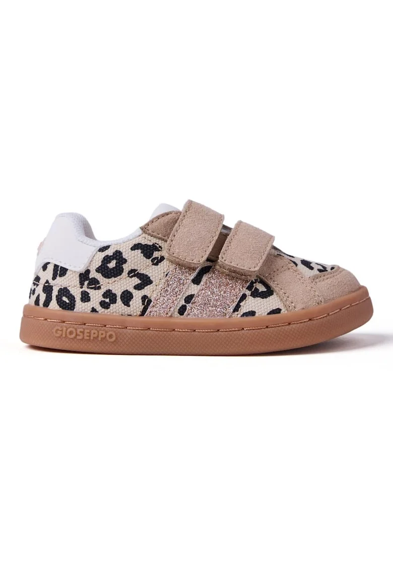 Pantofi sport cu detalii stralucitoare si animal print, Negru, Maro, Negru/Maro