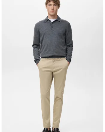 Pantaloni chino slim fit, Maro nisip
