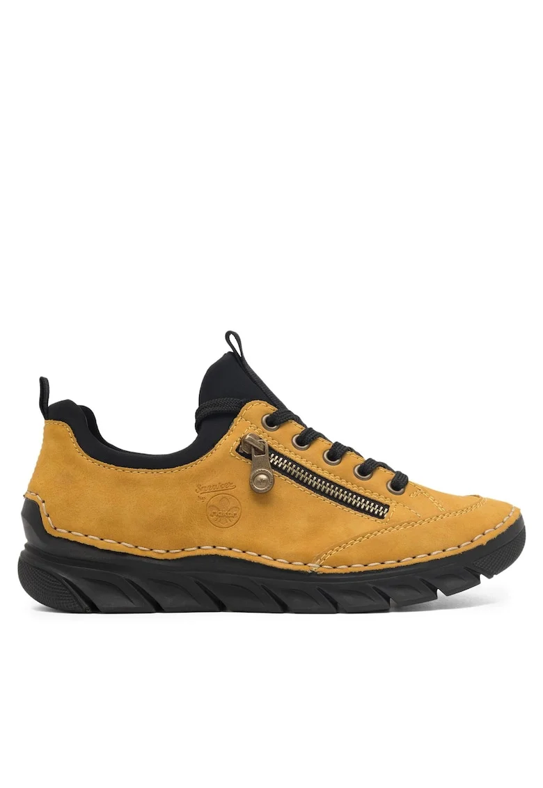 Botine dama 55073-68,  Textil, Galben,