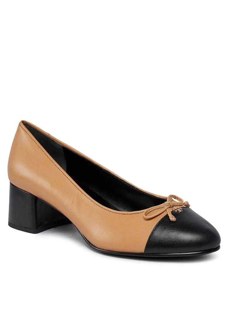Pantofi dama,  Ginger Short, toc, negru, piele naturala,