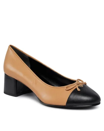 Pantofi dama,  Ginger Short, toc, negru, piele naturala,