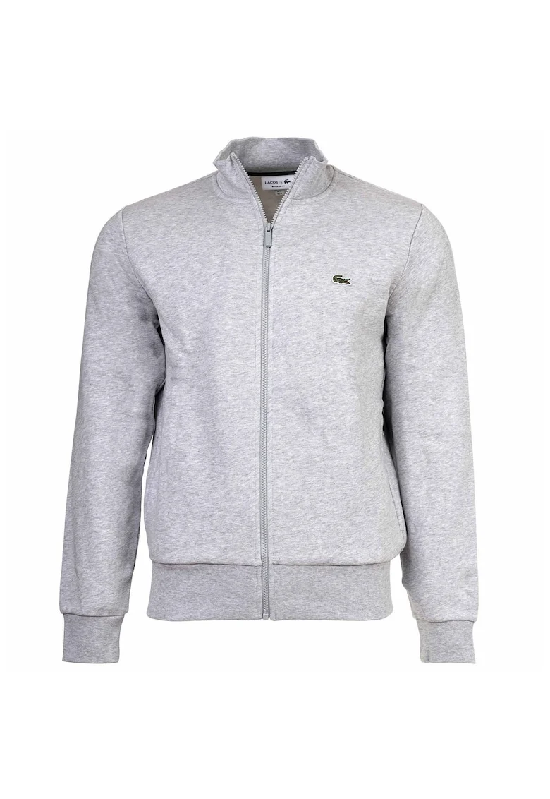 Bluza de trening cu buzunare laterale si fermoar, Gri