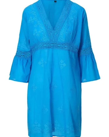 Rochie de plaja cu decolteu in V, Turcoaz