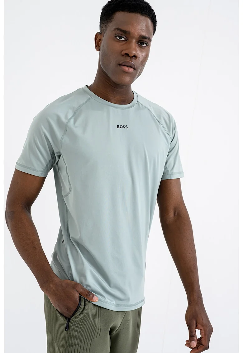Tricou regular-fit cu decolteu la baza gatului, Verde fistic