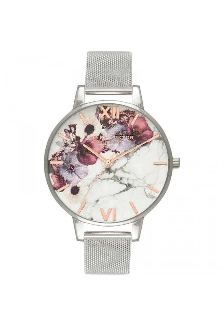 Ceas Dama,  Marble Florals OB16MF09, Argintiu