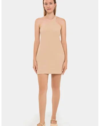Rochie mini,  Bej, Textil