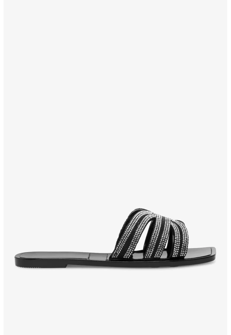 Papuci dama  5905588421931, Sintetic, Negru, Negru