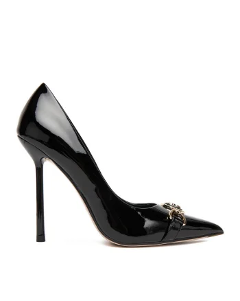 Pantofi dama,  tocuri inalte, negru, piele naturala