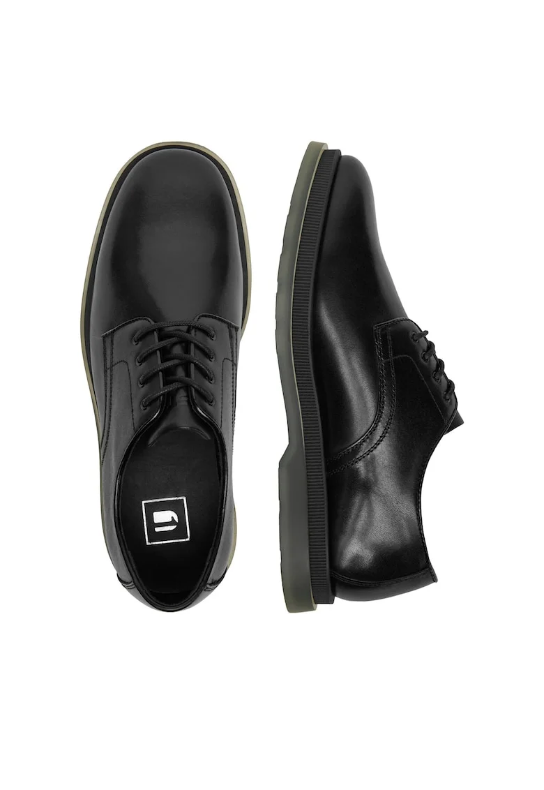 Pantofi barbati,  STANLEY-01-124AM, piele naturala, negru