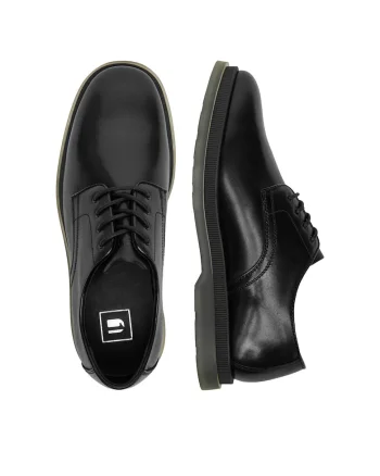 Pantofi barbati,  STANLEY-01-124AM, piele naturala, negru