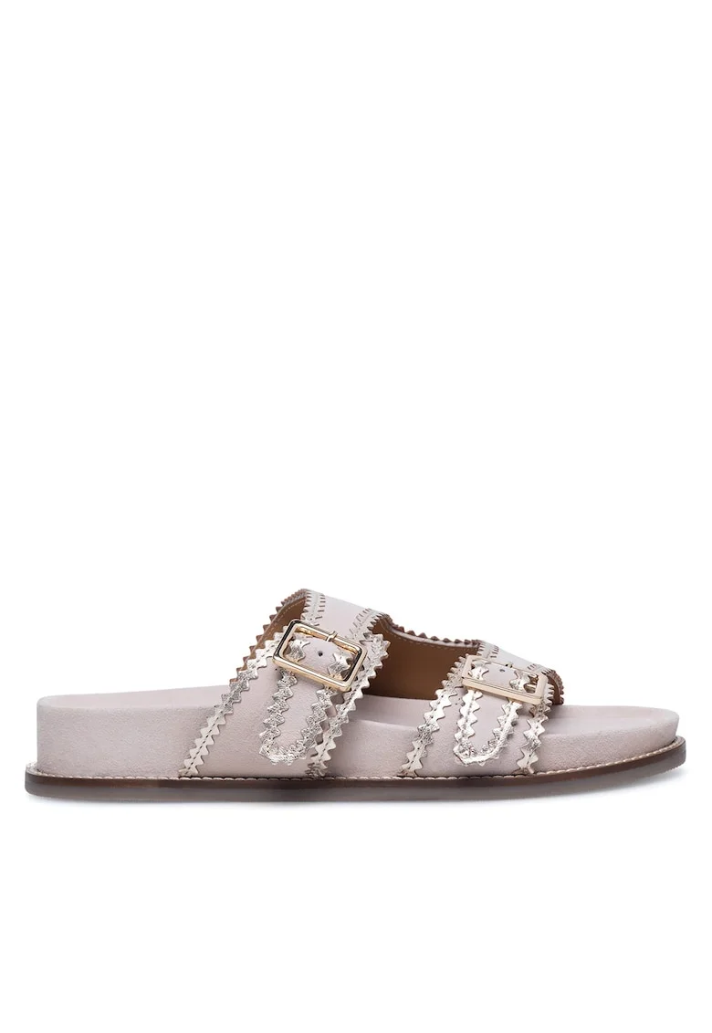 Slapi dama,  Piele naturala, Bej, Bej