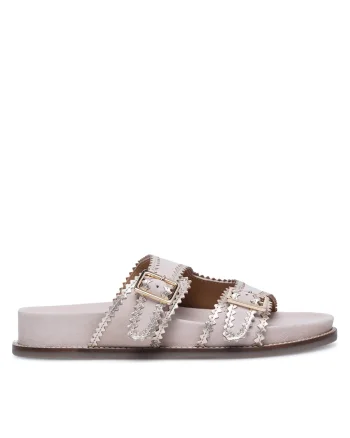 Slapi dama,  Piele naturala, Bej, Bej